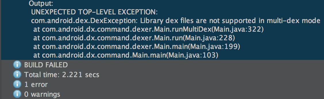 Dex top level exception